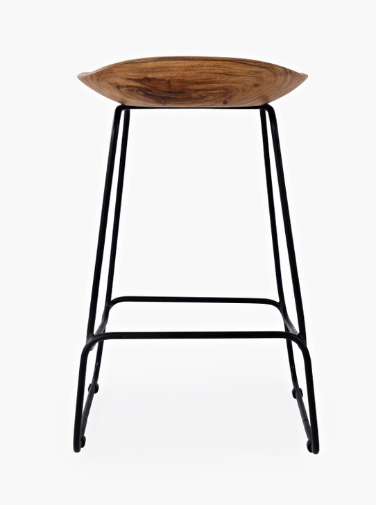 back view of wood stool