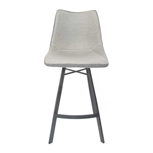 straight view of light grey counter stool with charcoal gray legs