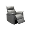 gray leather armchair with reclining feature