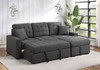 Sandy 2 pcs Sectional with with Pull-out Bed and Hidden Storage