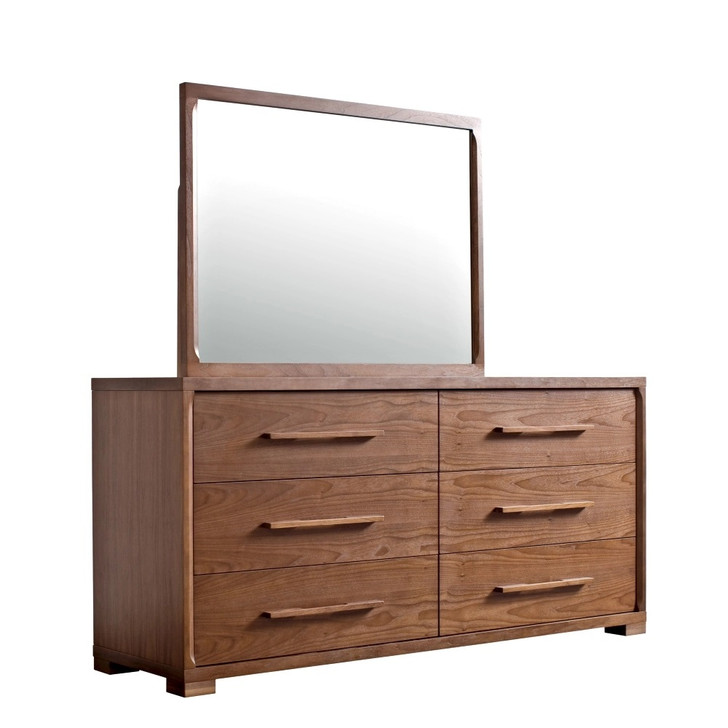 wood double dresser with six drawers