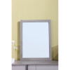 light grey mirror on dresser