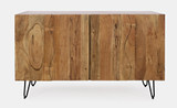 straight on view of acacia wood sideboard